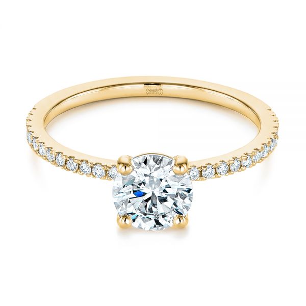 18k Yellow Gold 18k Yellow Gold Classic Diamond Engagement Ring - Flat View -  105747