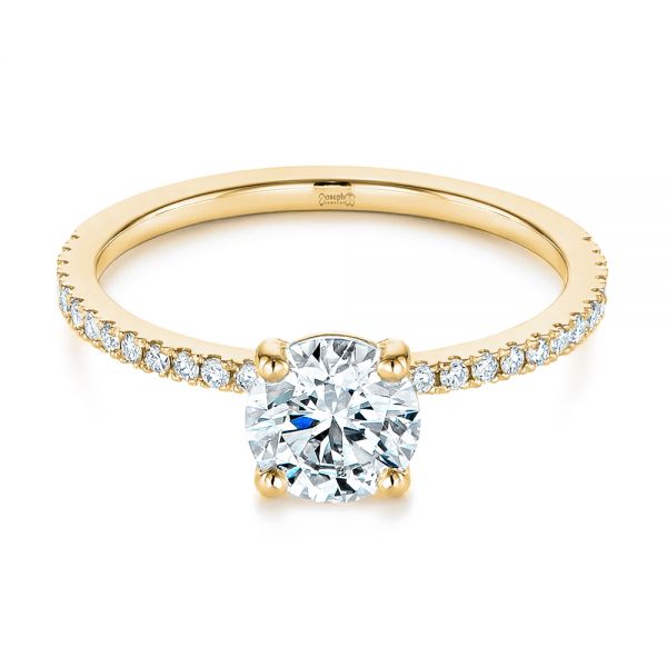 14k Yellow Gold 14k Yellow Gold Classic Diamond Engagement Ring - Flat View -  105747