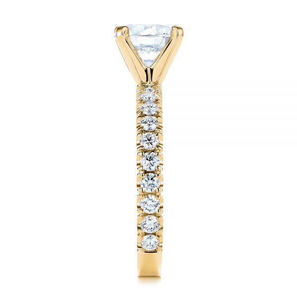 18k Yellow Gold 18k Yellow Gold Classic Diamond Engagement Ring - Side View -  105320