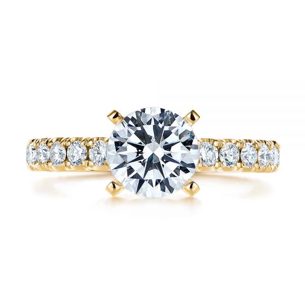 14k Yellow Gold 14k Yellow Gold Classic Diamond Engagement Ring - Top View - 105320