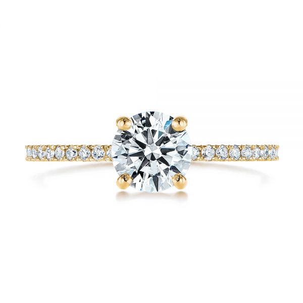 18k Yellow Gold 18k Yellow Gold Classic Diamond Engagement Ring - Top View -  105747