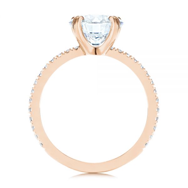 14k Rose Gold 14k Rose Gold Classic Double Claw Prong Diamond Engagement Ring - Front View -  105847
