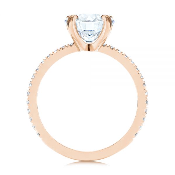 14k Rose Gold 14k Rose Gold Classic Double Claw Prong Diamond Engagement Ring - Front View - 105847