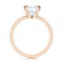 18k Rose Gold 18k Rose Gold Classic Double Claw Prong Diamond Engagement Ring - Front View -  105847 - Thumbnail