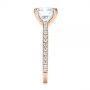 18k Rose Gold 18k Rose Gold Classic Double Claw Prong Diamond Engagement Ring - Side View -  105847 - Thumbnail