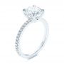  Platinum Classic Double Claw Prong Diamond Engagement Ring - Three-Quarter View -  105847 - Thumbnail