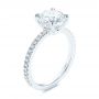 14k White Gold 14k White Gold Classic Double Claw Prong Diamond Engagement Ring - Three-Quarter View -  105847 - Thumbnail