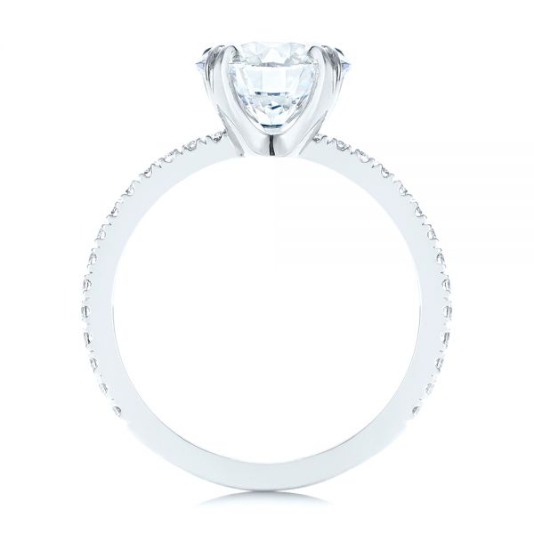  Platinum Classic Double Claw Prong Diamond Engagement Ring - Front View -  105847