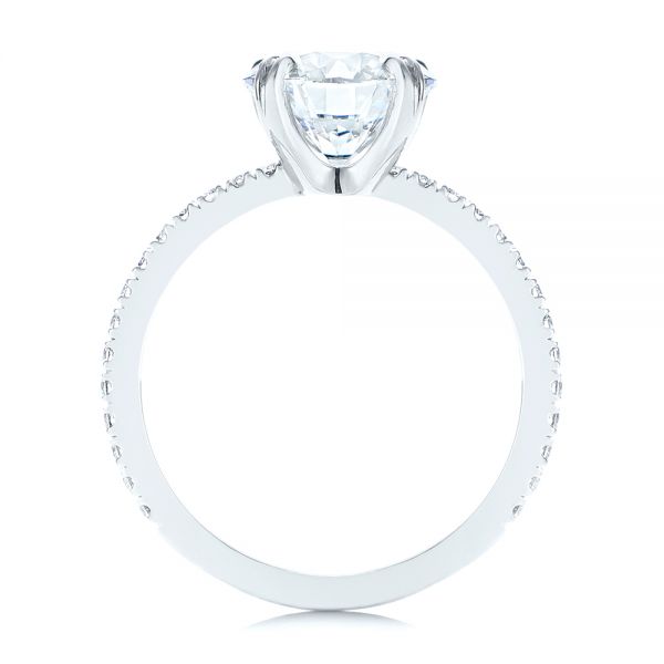 14k White Gold 14k White Gold Classic Double Claw Prong Diamond Engagement Ring - Front View -  105847