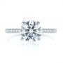  Platinum Classic Double Claw Prong Diamond Engagement Ring - Top View -  105847 - Thumbnail