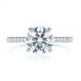 18k White Gold 18k White Gold Classic Double Claw Prong Diamond Engagement Ring - Top View -  105847 - Thumbnail