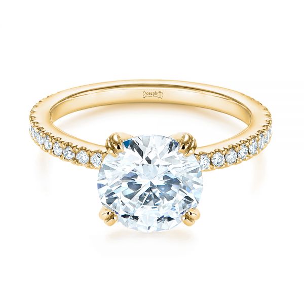 14k Yellow Gold 14k Yellow Gold Classic Double Claw Prong Diamond Engagement Ring - Flat View -  105847