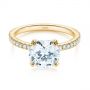 18k Yellow Gold 18k Yellow Gold Classic Double Claw Prong Diamond Engagement Ring - Flat View -  105847 - Thumbnail