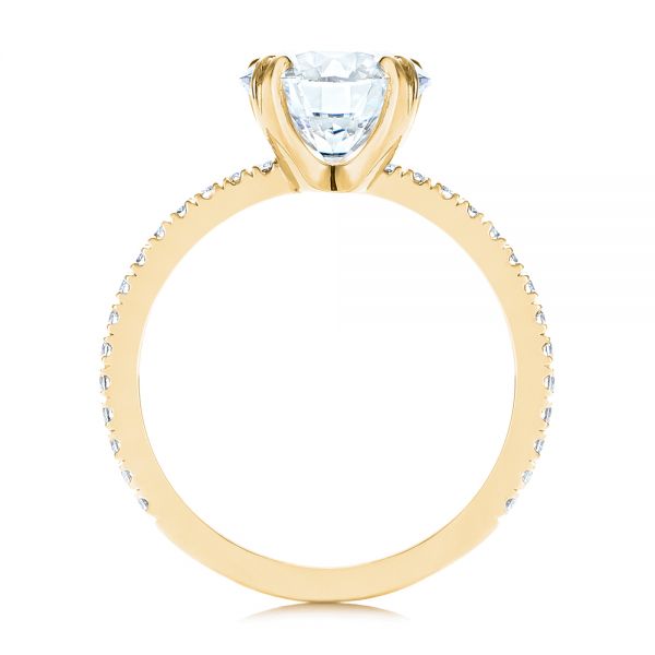 18k Yellow Gold 18k Yellow Gold Classic Double Claw Prong Diamond Engagement Ring - Front View -  105847