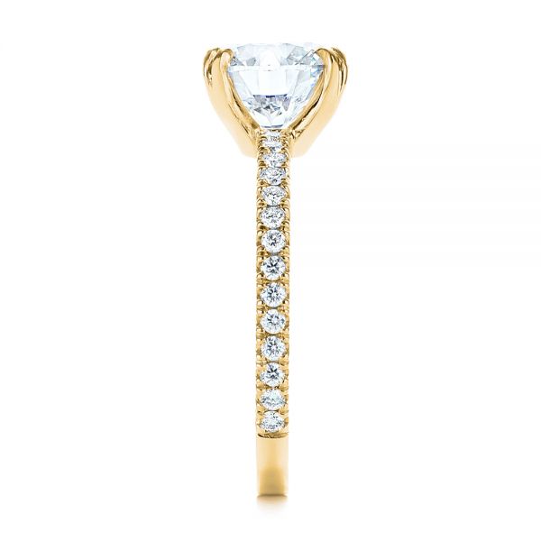 14k Yellow Gold 14k Yellow Gold Classic Double Claw Prong Diamond Engagement Ring - Side View - 105847