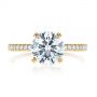 18k Yellow Gold 18k Yellow Gold Classic Double Claw Prong Diamond Engagement Ring - Top View -  105847 - Thumbnail