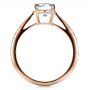 18k Rose Gold 18k Rose Gold Classic Engagement Ring With Bright Cut Set Diamonds - Front View -  1396 - Thumbnail