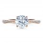 14k Rose Gold 14k Rose Gold Classic Engagement Ring With Bright Cut Set Diamonds - Top View -  1396 - Thumbnail
