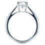14k White Gold 14k White Gold Classic Engagement Ring With Bright Cut Set Diamonds - Front View -  1396 - Thumbnail