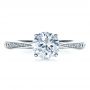 18k White Gold Classic Engagement Ring With Bright Cut Set Diamonds - Top View -  1396 - Thumbnail