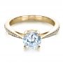 14k Yellow Gold 14k Yellow Gold Classic Engagement Ring With Bright Cut Set Diamonds - Flat View -  1396 - Thumbnail