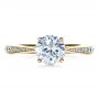 14k Yellow Gold 14k Yellow Gold Classic Engagement Ring With Bright Cut Set Diamonds - Top View -  1396 - Thumbnail