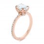18k Rose Gold 18k Rose Gold Classic Oval Diamond Engagement Ring - Three-Quarter View -  105741 - Thumbnail