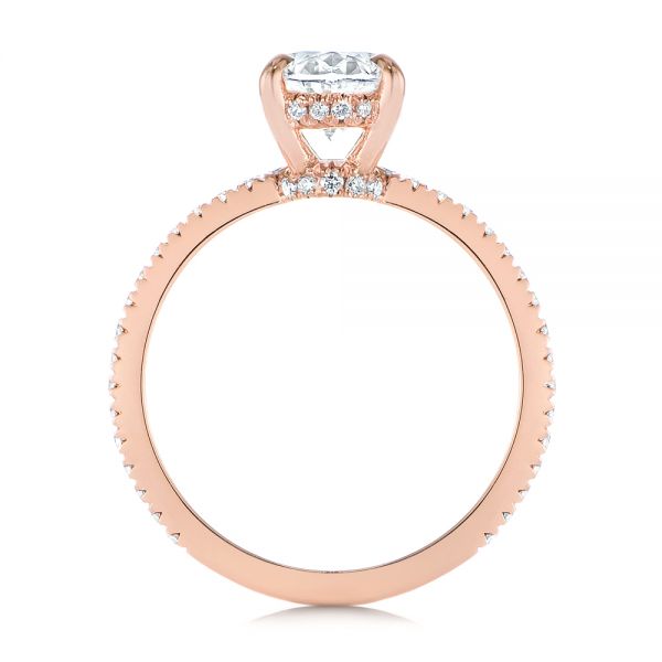 18k Rose Gold 18k Rose Gold Classic Oval Diamond Engagement Ring - Front View -  105741