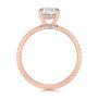 14k Rose Gold Classic Oval Diamond Engagement Ring - Front View -  105741 - Thumbnail