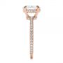 14k Rose Gold Classic Oval Diamond Engagement Ring - Side View -  105741 - Thumbnail