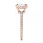 14k Rose Gold Classic Oval Diamond Engagement Ring - Side View -  105741 - Thumbnail