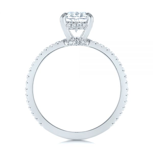 18k White Gold 18k White Gold Classic Oval Diamond Engagement Ring - Front View -  105741