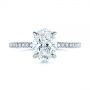 14k White Gold 14k White Gold Classic Oval Diamond Engagement Ring - Top View -  105741 - Thumbnail