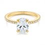 14k Yellow Gold 14k Yellow Gold Classic Oval Diamond Engagement Ring - Flat View -  105741 - Thumbnail
