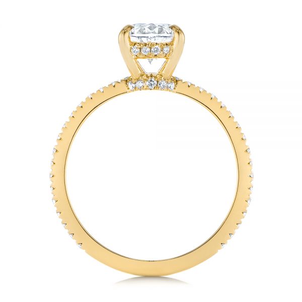 18k Yellow Gold 18k Yellow Gold Classic Oval Diamond Engagement Ring - Front View -  105741