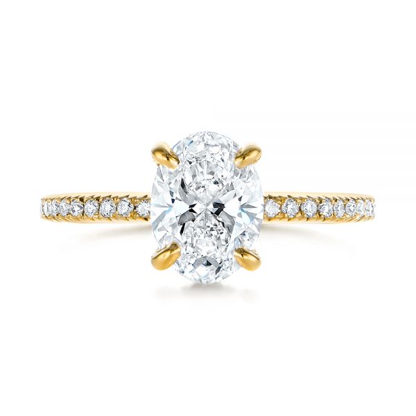 14k Yellow Gold 14k Yellow Gold Classic Oval Diamond Engagement Ring - Top View -  105741