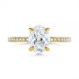 14k Yellow Gold 14k Yellow Gold Classic Oval Diamond Engagement Ring - Top View -  105741 - Thumbnail