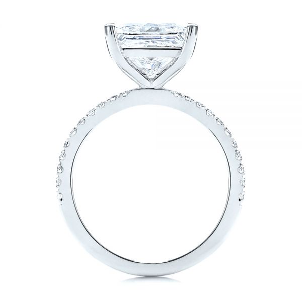 18k White Gold 18k White Gold Classic Princess Cut Diamond Engagement Ring - Front View -  106268 - Thumbnail