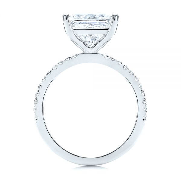 14k White Gold 14k White Gold Classic Princess Cut Diamond Engagement Ring - Front View -  106268 - Thumbnail