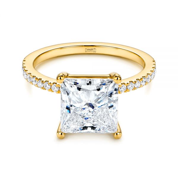 14k Yellow Gold 14k Yellow Gold Classic Princess Cut Diamond Engagement Ring - Flat View -  106268 - Thumbnail