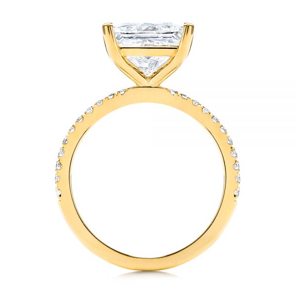 14k Yellow Gold 14k Yellow Gold Classic Princess Cut Diamond Engagement Ring - Front View -  106268 - Thumbnail
