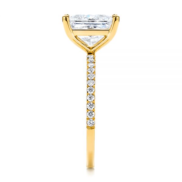 14k Yellow Gold 14k Yellow Gold Classic Princess Cut Diamond Engagement Ring - Side View -  106268 - Thumbnail