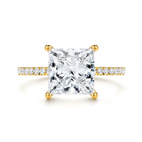 14k Yellow Gold 14k Yellow Gold Classic Princess Cut Diamond Engagement Ring - Top View -  106268 - Thumbnail