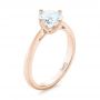 18k Rose Gold 18k Rose Gold Classic Solitaire Engagement Ring - Three-Quarter View -  1398 - Thumbnail