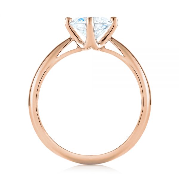 14k Rose Gold 14k Rose Gold Classic Solitaire Engagement Ring - Front View -  1398