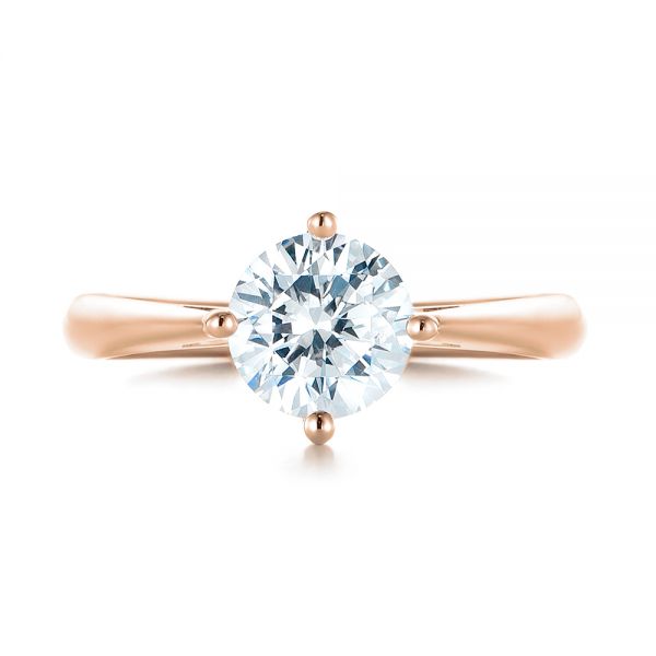 14k Rose Gold 14k Rose Gold Classic Solitaire Engagement Ring - Top View -  1398
