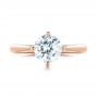 14k Rose Gold 14k Rose Gold Classic Solitaire Engagement Ring - Top View -  1398 - Thumbnail