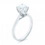 18k White Gold Classic Solitaire Engagement Ring - Three-Quarter View -  103103 - Thumbnail