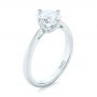 14k White Gold 14k White Gold Classic Solitaire Engagement Ring - Three-Quarter View -  1398 - Thumbnail