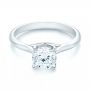 18k White Gold Classic Solitaire Engagement Ring - Flat View -  103103 - Thumbnail